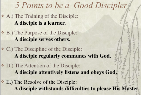 Five points of a good disciple from Isaiah 50:4–9